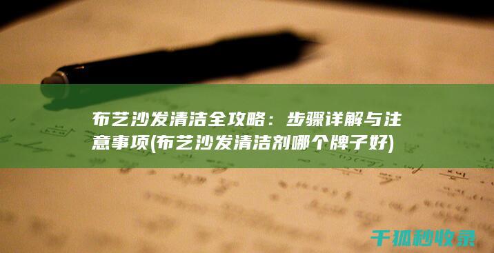 布艺沙发清洁全攻略：步骤详解与注意事项 (布艺沙发清洁剂哪个牌子好)