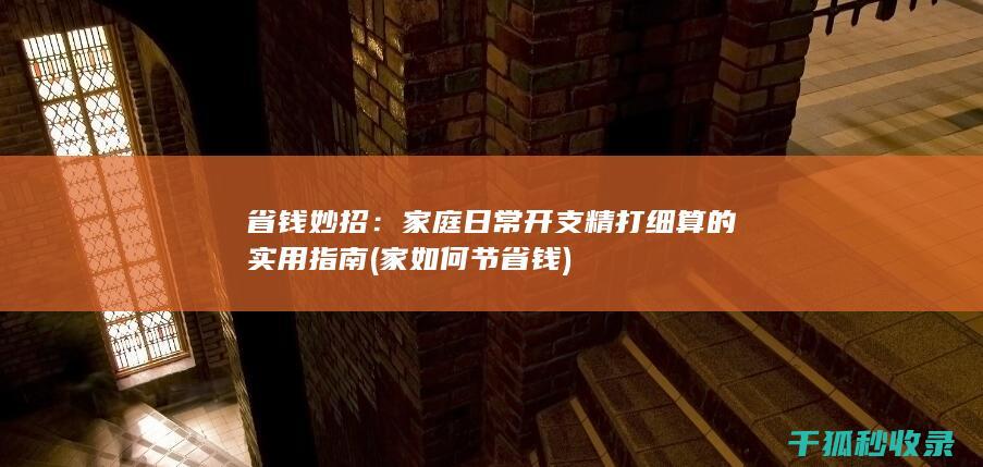 省钱妙招：家庭日常开支精打细算的实用指南 (家如何节省钱)